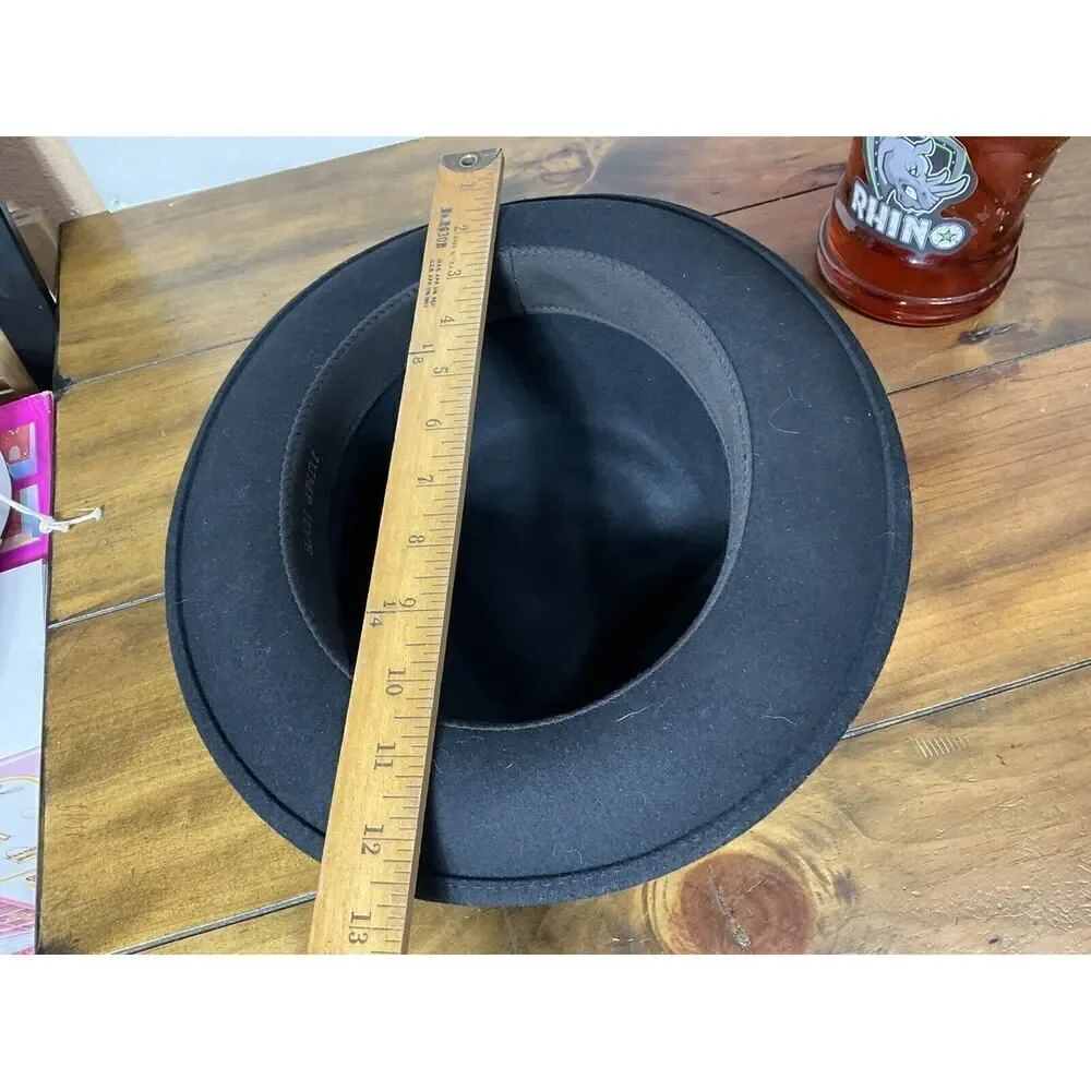 Jump Jive Black Wool Fedora Hat Made In USA Size Large